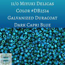  8 grams) 11/0 Miyuki Delica Beads DB2514 Galvanized Duracoat Dark Capri Blue