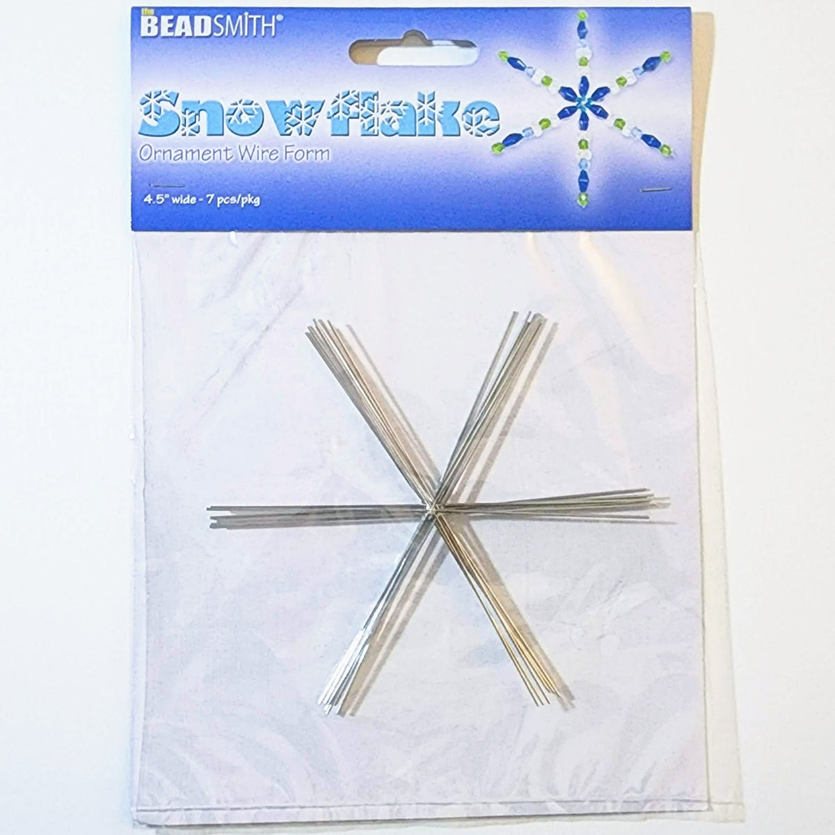 7 pieces) 41/2" Beadsmith Wire Snowflake Forms Peacock Bead Shop