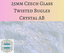  10 grams) 25mm Czech Bugles Crystal AB