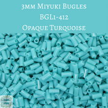  9 grams) 3mm Miyuki Bugles in color #412 Opaque Turquoise Green