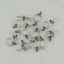  Designer BULK 14mmx22mm Spiral Swirls Toggle 10 sets Antiqued Silver Pewter Clasp Bracelet Clasp Necklace Findings