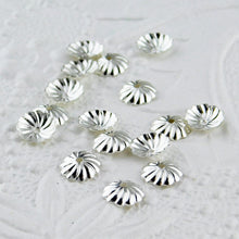 20 pieces_7mm Pinwheel Bead Caps_Silver Plate
