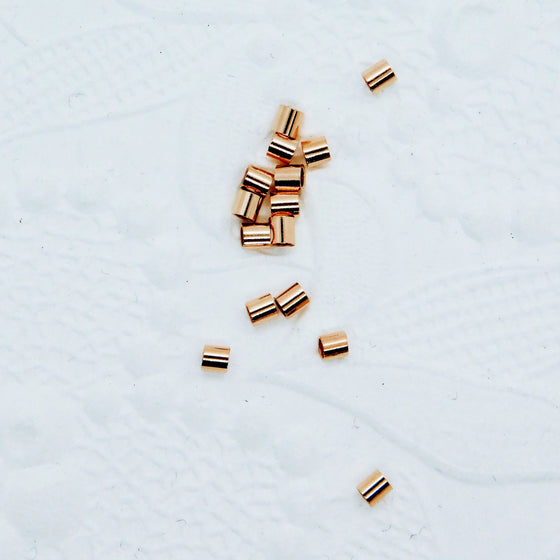 10 pieces) 14K Rose Goldfill 2x2mm Crimps_Crimp Beads
