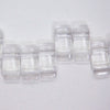 Glass Carrier Beads_9x17mm_Crystal Clear_Two Hole_15 Beads_Frosted_Czech Glass Beads_Jewelry Design_