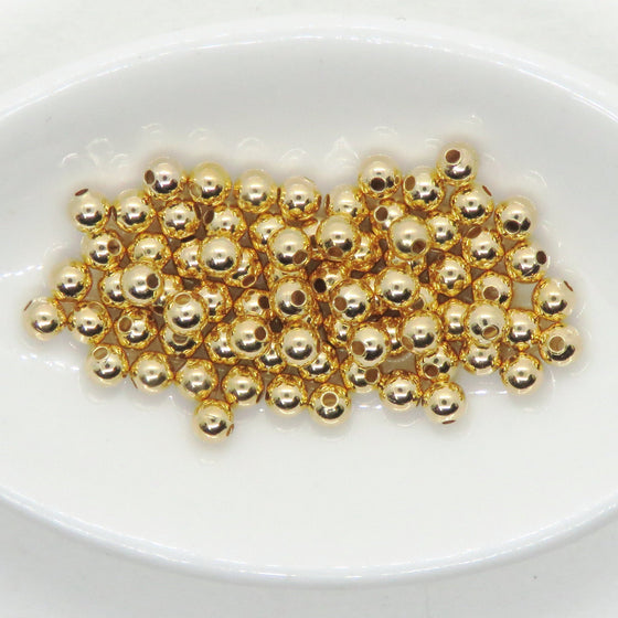 3mm Gold Plated Ball Beads_50 beads_Round Spacers