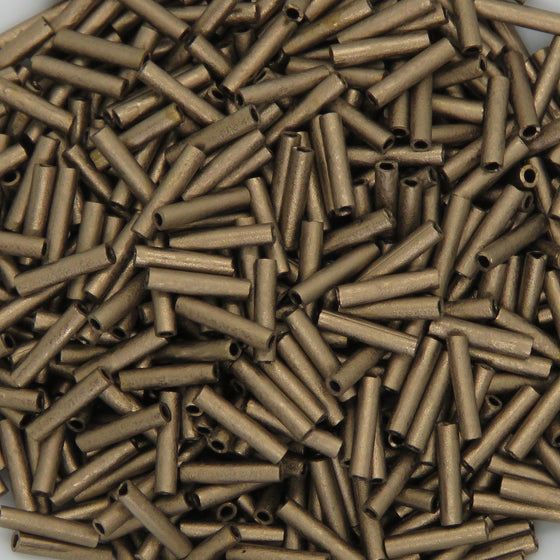 7 grams) 1.3x6mm Miyuki Slender Bugles #2006 Matte Metallic Dark Bronze