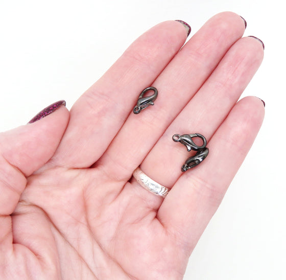 10 pieces) 12mm Gunmetal Lobster Claws