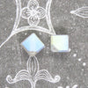 10 beads) 4mm Discontinued Preciosa Crystal Diagonal Cube Beads_Matte Crystal AB