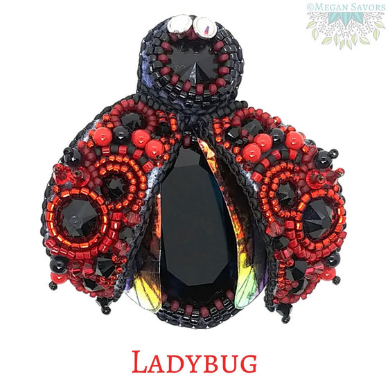 KIT_Glittering Firefly Brooch/Pendant_Ladybug Colorway