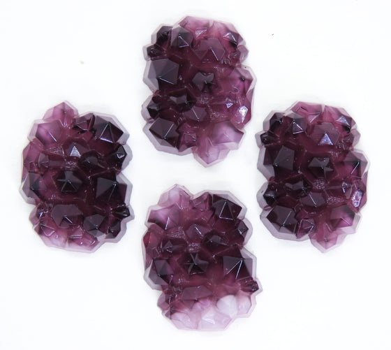 1 pc) 25x16mm Glass Geode Cab_Amethyst Givre_Made in Germany_Vintage
