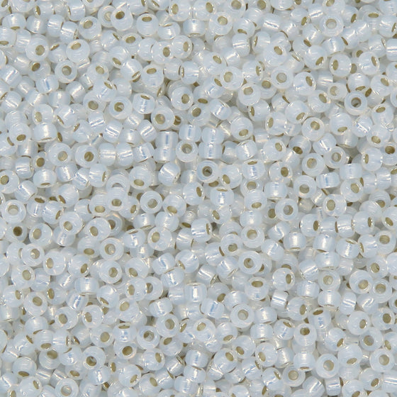 11 grams) Size 11/0 Miyuki Seed Beads #551 Gilt-lined White Opal