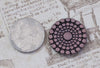 22.5mm Cab-Metallic Bronze-Circles-Button top-Czech-Glass Cabochon-Bead Embroidery-Jewelry Design