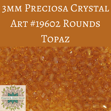  50 beads) 3mm Preciosa Crystal Round Beads Topaz
