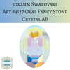 1 pc) 30x22mm Swarovski Fancy Oval Stone #4127 Crystal AB