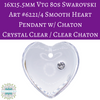 1 pc) 16x15.5mm Swarovski Vintage 80s Art #6221/4 Smooth Heart Pendant with Set Chaton in Crystal Clear