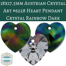  1 pc) 18x17mm Austrian Crystal Art #6228 Heart Pendant Crystal Rainbow Dark