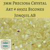 50 beads) 3mm Preciosa Crystal Bicones Jonquil AB