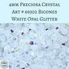 50 beads)  4mm Preciosa Crystal Bicones White Opal Glitter