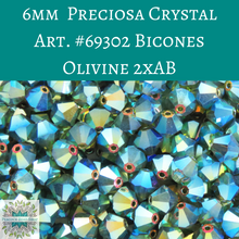  36 beads) 6mm Preciosa Crystal Bicones Olivine 2xAB