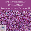 10 grams) 11/0 Delica Beads #056 Raspberry Lined Crystal AB