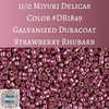 8 grams) 11/0 Miyuki Delica Beads #DB1849 Galvanized Duracoat Strawberry Rhubarb