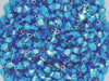 50 beads) 4mm Preciosa Crystal Bicones Capri Blue 2xAB