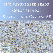  9 grams) 15/0 Miyuki Seed Beads #1001 Silver Lined Crystal AB