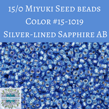  9 grams) 15/0 Miyuki Seed Beads #1019 Silver-lined Sapphire AB