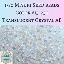  9 grams) 15/0 Miyuki Seed Beads #250 Translucent Crystal AB