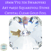 18mm Vtg 70s Swarovski Art 4650 Square Stone Crystal Clear Gold Foil