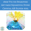 1 stone) 18mm Vtg 1970s Swarovski #4650v Squarevoli Stone Crystal AB Silver foil