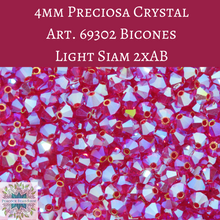  50 beads) 4mm Preciosa Crystal Bicones Light Siam 2xAB
