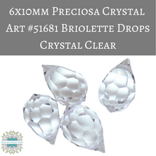  6 beads) 6x10mm Preciosa Crystal Briolette Drops Crystal Clear