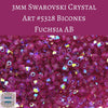 50 beads) 3mm Swarovski Bicones Fuchsia AB Article 5328