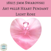 1 pc) 18x17mm Swarovski Art #6228 Heart Pendant Light Rose