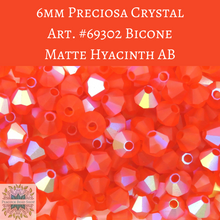  36 beads) 6mm Preciosa Crystal Bicones Matte Hyacinth AB