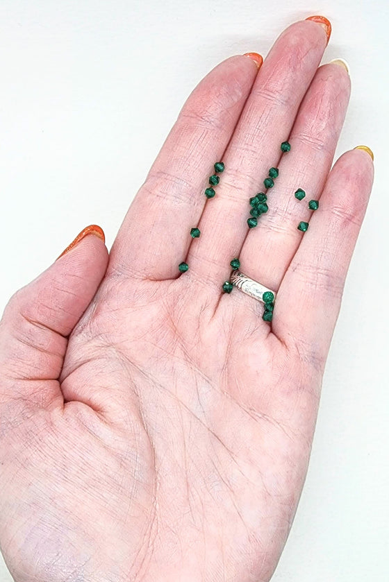50 beads) 3mm Preciosa Crystal Bicones Emerald Green