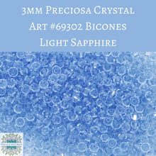  50 beads) 3mm Preciosa Crystal Bicones Light Sapphire Blue