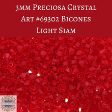  50 beads) 3mm Preciosa Crystal Bicone Light Siam