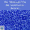 50 beads) 3mm Preciosa Crystal Bicone Sapphire