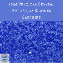  50 beads) 3mm Preciosa Crystal Bicone Sapphire