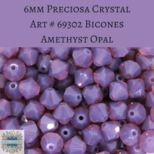  36 beads) 6mm Preciosa Crystal Bicones Amethyst Opal