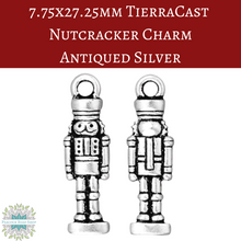  1 pc) 7.75x27.25mm TierraCast Nutcracker Charm in Antiqued Silver