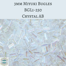  9 grams) BGL1-250 3mm Miyuki Bugle Beads Crystal AB