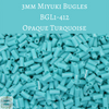 9 grams) 3mm Miyuki Bugles in color #412 Opaque Turquoise Green