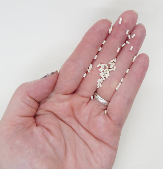 9 grams) 3mm Miyuki Bugle Beads #594 Ivory Cream Ceylon