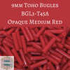 10 grams) 9mm Toho Bugle Beads #45A Opaque Medium Red