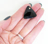 1 stone) 23mm Chinese Crystal Glass Triangle Stone Jet Black