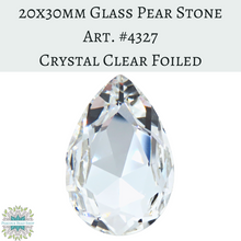  1 piece) 20x30mm Glass Pear Stone Clear