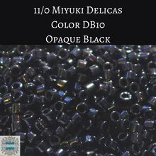  10 grams) 11/0 Miyuki Delica Beads DB10 Opaque Black